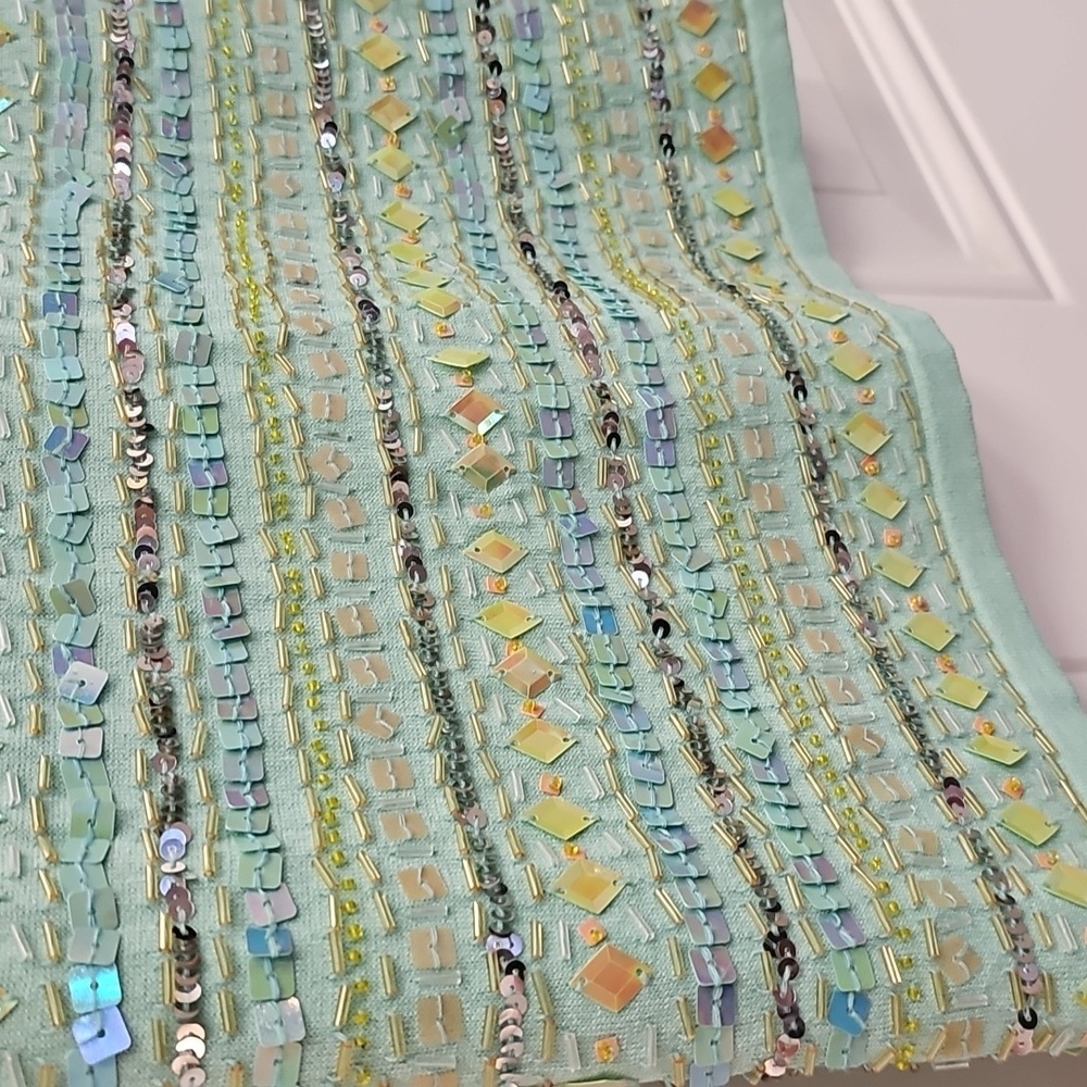 Joseph, Aqua, Sequin, Embellished, Tank Top, Summer, Mermaid, Stretch, Party - Picture 6 of 6
